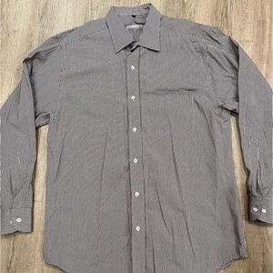 Alexandre London Mens Dress Shirt 16 1/2 / 42 Black Small Checkered